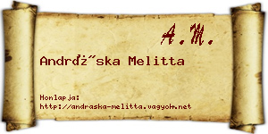 Andráska Melitta névjegykártya